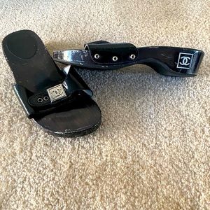 Authentic Chanel Vintage Clog Sandals
